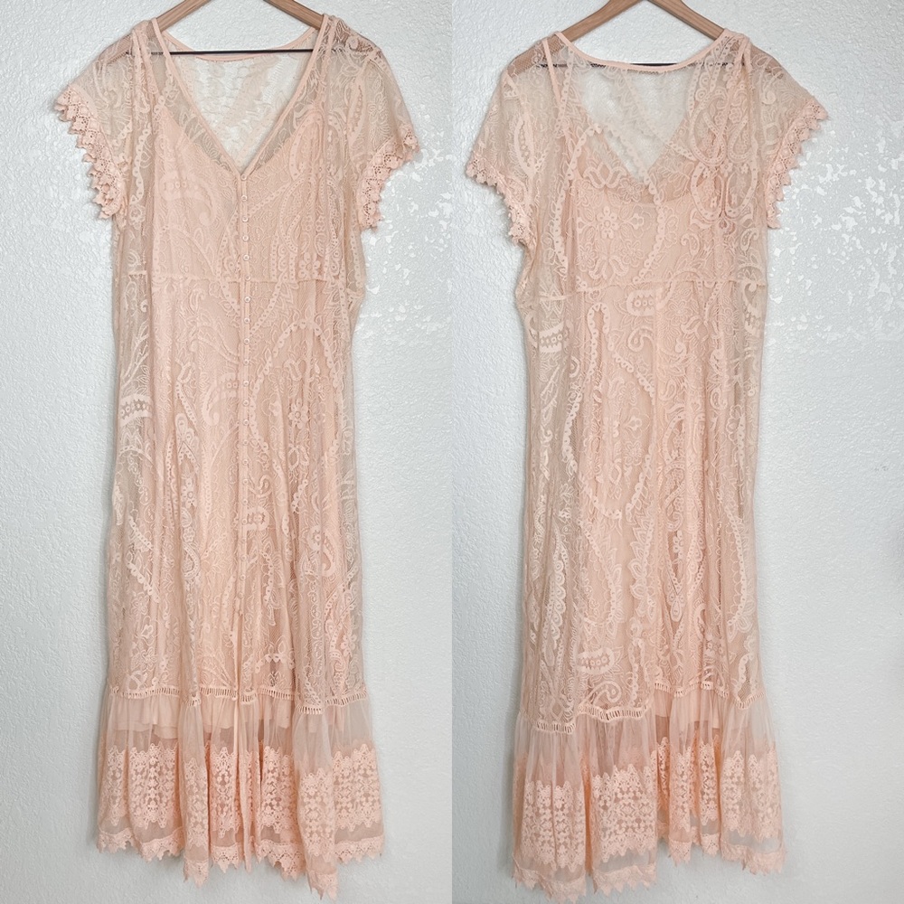 Torrid 2X Lace Peach Dress NWOT